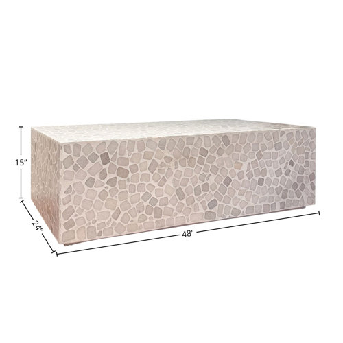 Rectangle Stone Patio Coffee Tables You'll Love | Wayfair